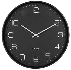 Lofty fekete falióra, ø 40 cm - Karlsson