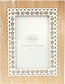 Dekoratív fa csipkés képkeret
