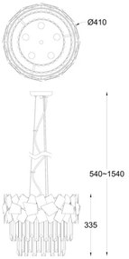 Brilagi - LED Kristály csillár zsinóron MIRAGE 5xE14/40W/230V