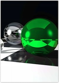 Poszterek 70x100 Zöld gömb Sakktábla