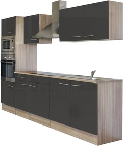Yorki 270 konyhabútor sonoma tölgy korpusszal, selyemfényű antracit fronttal
