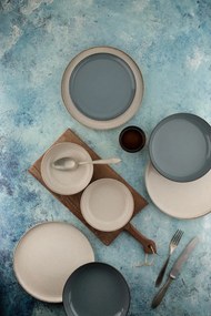 16 részes porcelán étkészlet krém-kék