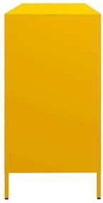 mustársárga hidegen hengerelt acél tálalószekrény 135x39x73,5cm