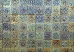 Divatos 3D fali tapéta Geometrikus csempe 312x219 ragasztóval