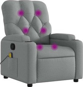 vidaXL világosszürke szövet dönthető masszázsfotel