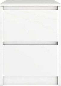 Loft éjjeliszekrény 42x52x43cm 2 fiókos éjjeli asztal modern fehér