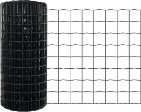 vidaXL Európai Kerítés Szürke 0,8 x 25 m PVC-bevonatú vas