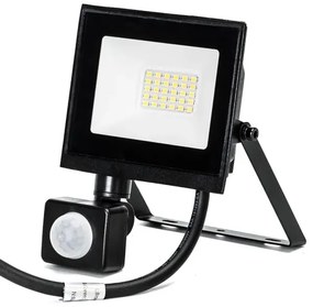 LED szenzoros reflektor - 20W - 4000K - 1800lm - IP65 - Fényérzékeny, emberi test érzékelővel