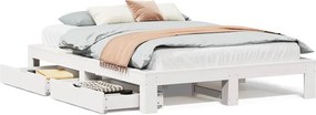 vidaXL fehér tömör fenyőfa ágy matrac nélkül 150 x 200 cm