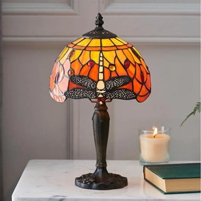 Endon 64091 - Tiffany DRAGONFLY asztali lámpa 1xE14/7W/230V, átmérő 20 cm
