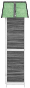 szürke tömör fenyőfa kerti szerszámtároló 89 x 52,5 x 175 cm
