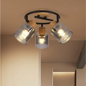 Brilagi - HYGGE spotlámpa 3xE14/15W/230V fa/füstszínű