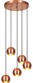 Csillár zsinóron SIVANI 5xE27/40W/230V réz