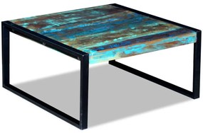 Tömör újrahasznosított fa dohányzóasztal 80 x 80 x 40 cm