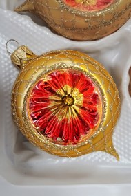 Piros-sárga karácsonyfadísz szett 3 db