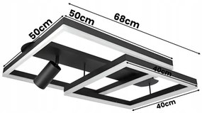 LED mennyezeti lámpa LED/38W/230V + 1xGU10/30W fekete