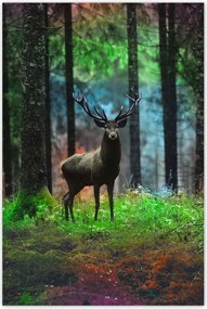 Poszterek 60x90 Szarvas a mesés erdőben