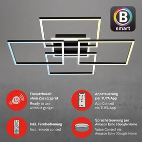 Brilo - LED dimmelhető mennyezeti lámpatest FRAME 50W/230V Wi-Fi Tuya + távirányító 72,4x72,4cm fekete