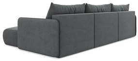 Szürke kinyitható-tárolóhelyes sarokkanapé Nanea – Makamii