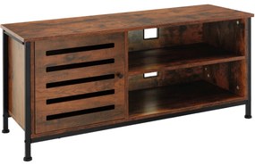 tectake 404714 tv asztal galway 110x41,5x50,5cm - ipari sötét fa, rusztikus