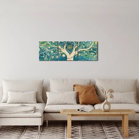 Kép – Mágikus fa spirálokkal (órával) (90x30 cm)