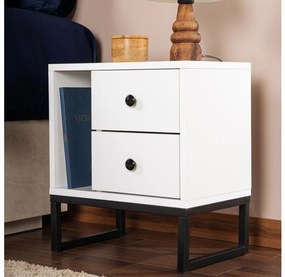 Éjjeliszekrény GLIMMER 50x45,2 cm fehér/fekete