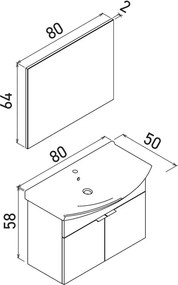 Purus mosdószekrény, 80 cm – TR785PNC1713