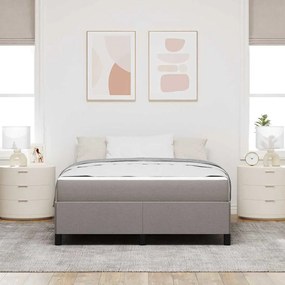 Boxrugós ágy Taupe és Fekete 140 x 200 cm Textil és mérnöki fa
