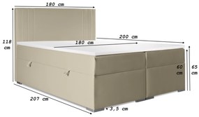 Franciaágy Boxspring 160 cm Morcano (bézs) (tárolóhellyel). Akció -17%. 1044275