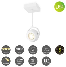 LED Dimmelhető spotlámpa NOP 1xGU10/5,8W/230V fehér