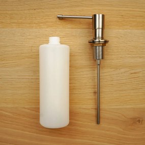 Mosogató minőségi felső, mosogatószer adagoló mosogatóhoz 400ml, acél, SKQ-DOZL-IX
