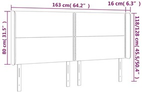 fekete műbőr LED-es fejtámla 163x16x118/128 cm