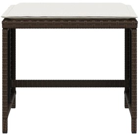 4 db barna polyrattan kerti szék párnával 40x40x35 cm