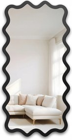 Aquarelle Marella fali tükör hullámos fekete keretben 100x200