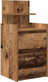 vidaXL antik fa színű éjjeliszekrény 2 fiókkal 38x34x80 cm