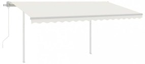 krémszínű automata szélérzékelős és LED-es napellenző 4 x 3,5 m