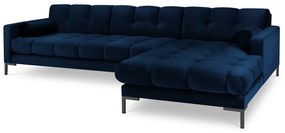 Bali sötétkék bársony sarokkanapé, jobb oldali - Cosmopolitan Design