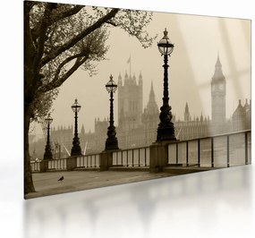 Kép - London a ködben, Anglia (üvegen) (70x50 cm)