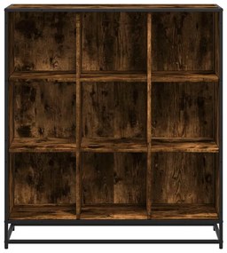 füstös tölgy szerelt fa és fém könyvszekrény 97,5x33x107,5 cm