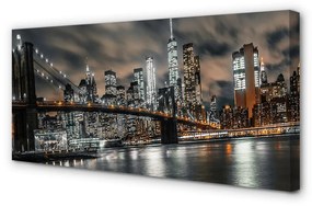 Canvas képek Bridge éjjel panoráma 100x50 cm