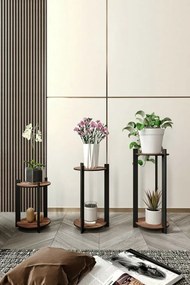 Virágállvány Flower Desk Round - Walnut