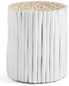 Filippo fehér teakfa tárolóasztal, ⌀ 35 cm - Kave Home