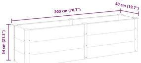 szürke WPC kerti magaságyás 200 x 50 x 54 cm