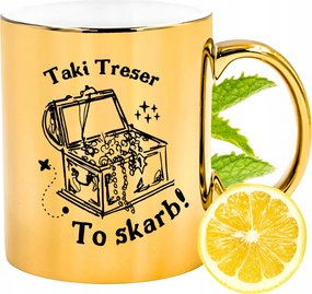 Prémium Arany Csillogó Bögre Treser Ajándék Nyomtatott Fotóval