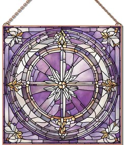 Stained-Glass-Violet-1 üvegkép, falikép