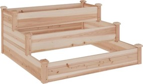 vidaXL tömör fenyőfa kerti magaságyás béléssel 120x120x56 cm
