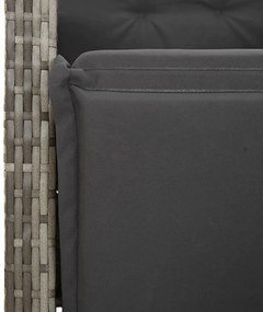 vidaXL 5 részes szürke polyrattan kerti bisztrógarnitúra párnákkal