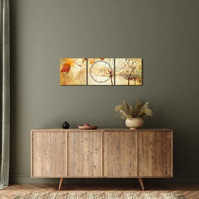 Kép - őszi hangulat (órával) (90x30 cm)