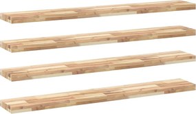 vidaXL 4 db kezeletlen tömör akácfa függőpolc 120 x 20 x 4 cm