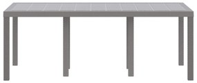 Kerti Asztal Világosszürke 200x100x73 cm Polyrattan